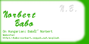 norbert babo business card